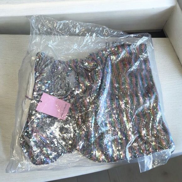 New Avec Les Filles Bow Strapless Sequin Mini dress - Picture 2 of 7